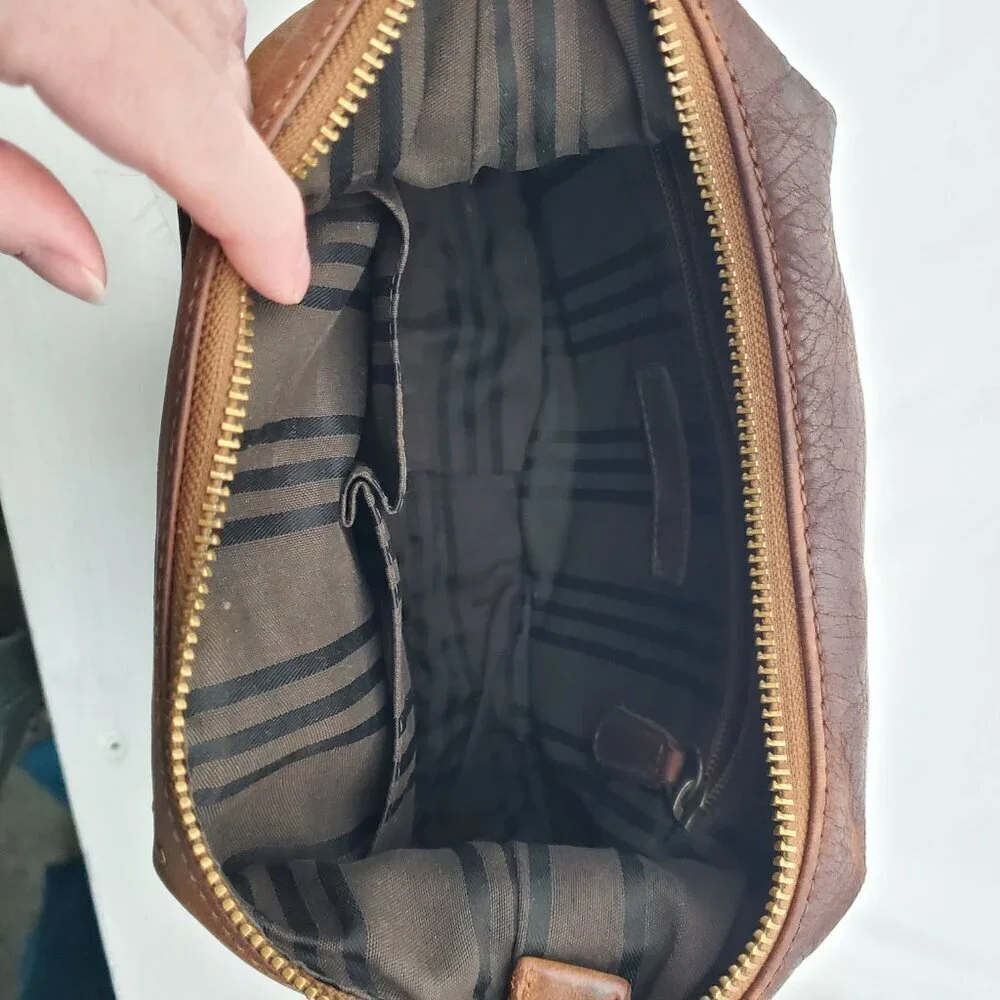 👜 FRYE Vintage Brown Leather Studded Hobo Shoulder Bag Boho